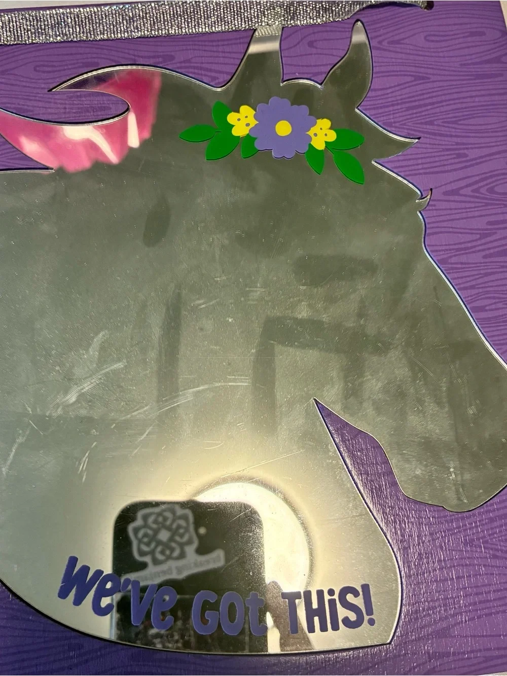Purple Unicorn Mirror Wall Hanging